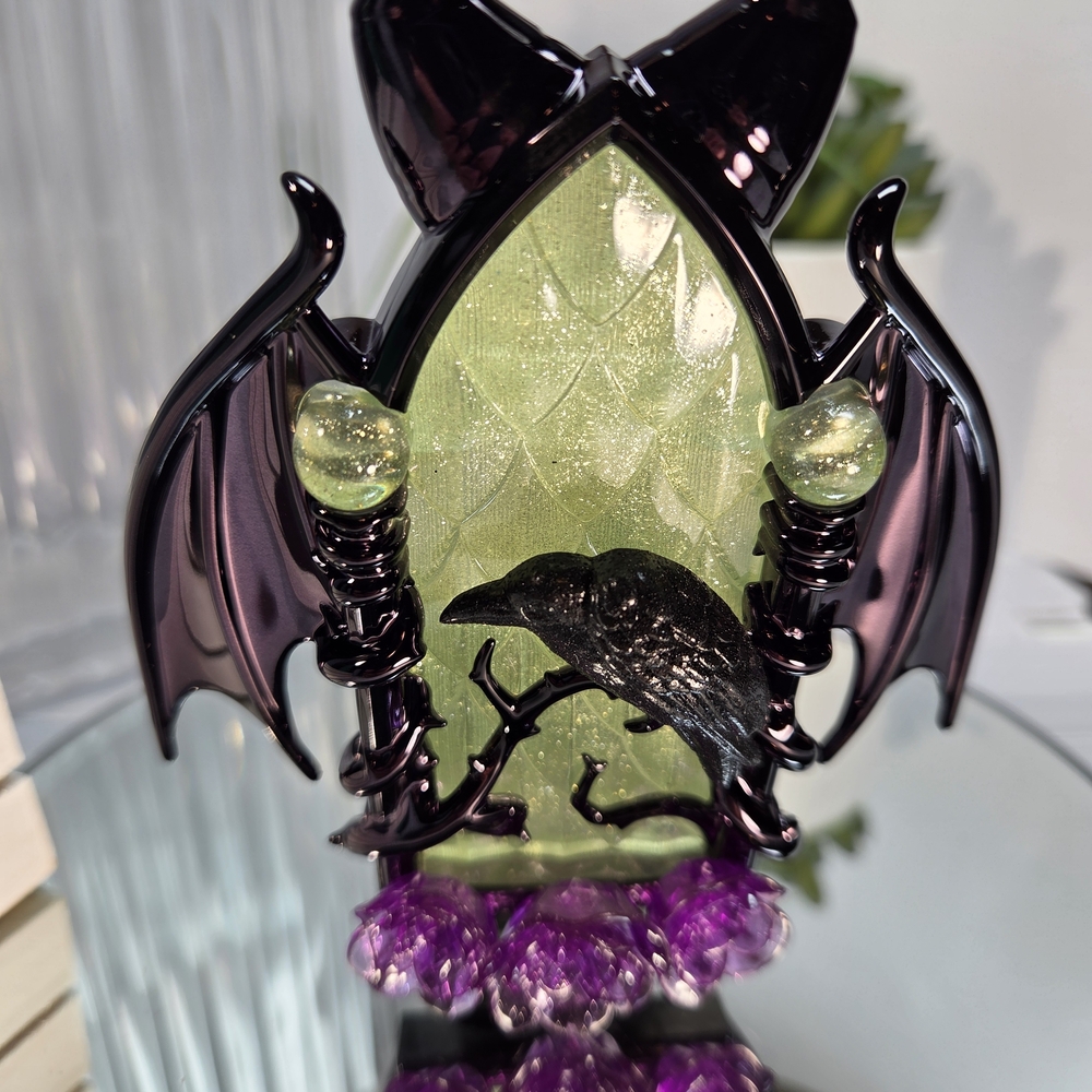 Bath & Body Works MALEIFICENT  Raven Sculpture with Purple and Green Highlights